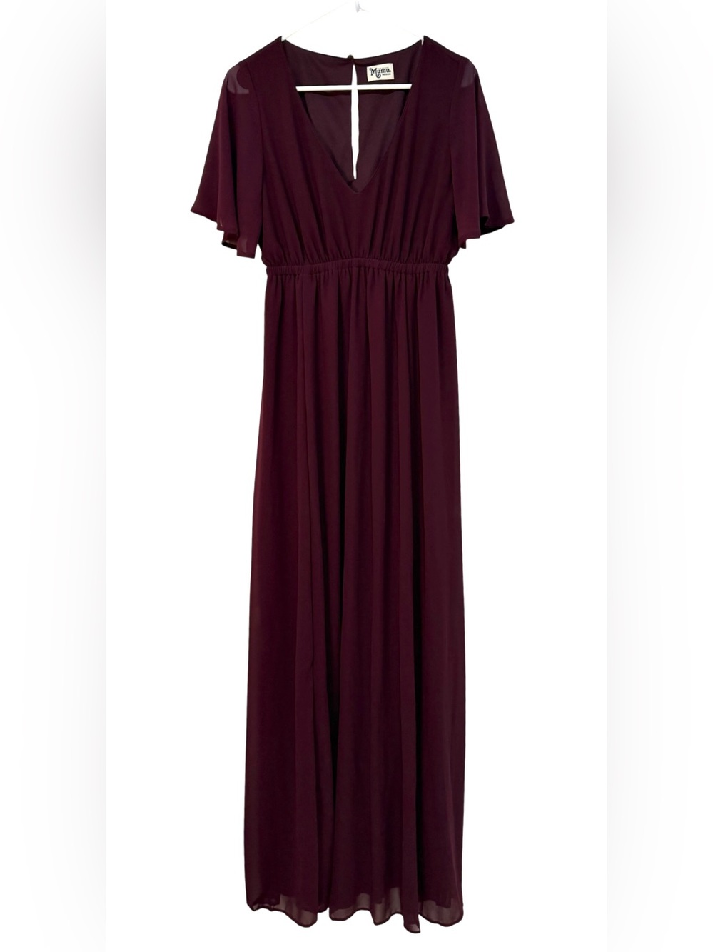 Show Me Your Mumu Emily Empire Maxi Dress Merlot Chiffon NWT Size M